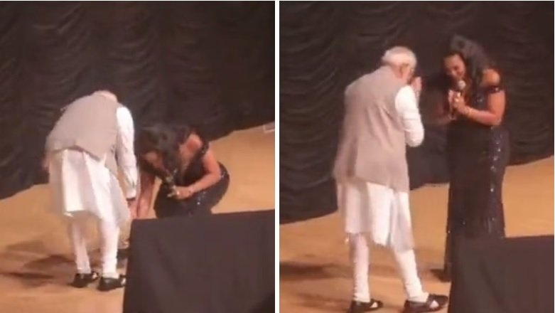 Singer Mary Millben Touches PM Modi's Feet After Singing 'Jana Gana Mana'
