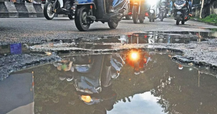 Image of potholes used for representational purposes only